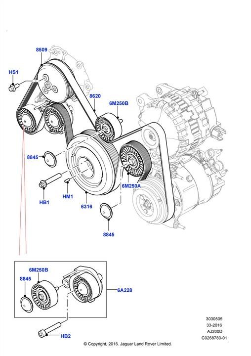 Land Rover LR138946 Pulley - idler LR138946 LR138946 Land Rover Pulley - idler