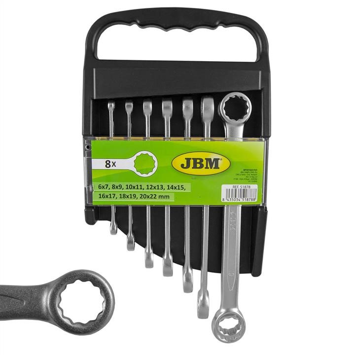 JBM 51878 12-sided flat ring key set (8 pcs) (6x7-20x22mm) 51878