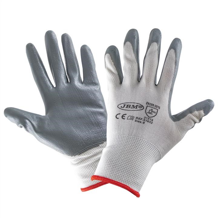 JBM 51633 Gloves with nitrile palm coating S (T.8) 51633