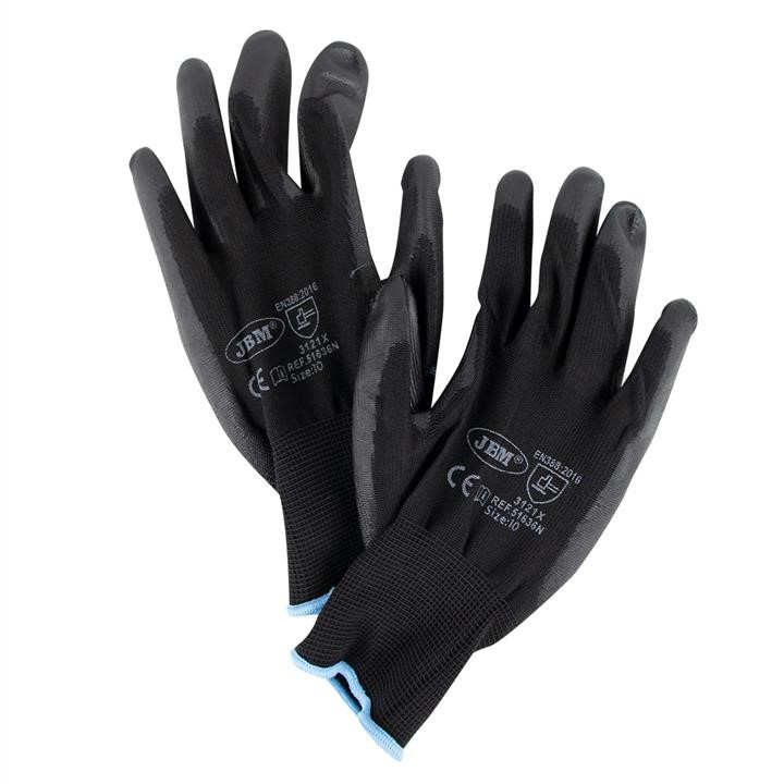 JBM 51636N Gloves with polyurethane palm coating L (T.10) 51636N