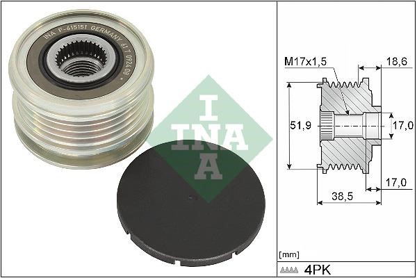 INA 535 0346 10 Freewheel clutch, alternator 535034610 535034610 INA Freewheel clutch, alternator