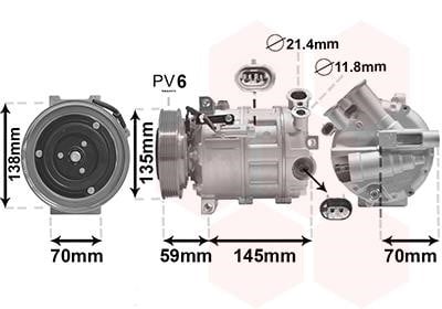 Air conditioner compressor Alfa Romeo: 0100K145 Van Wezel Compressor, air conditioning