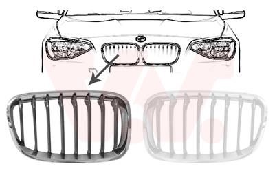 Radiator grill BMW 1 series: 0633512 Van Wezel Radiator grille right