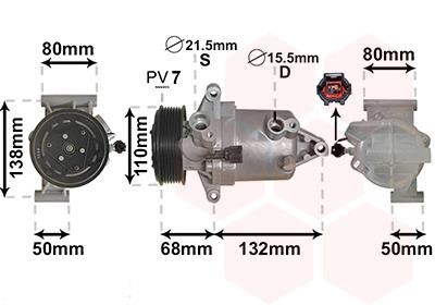 1301K703 Van Wezel Compressor, air conditioning