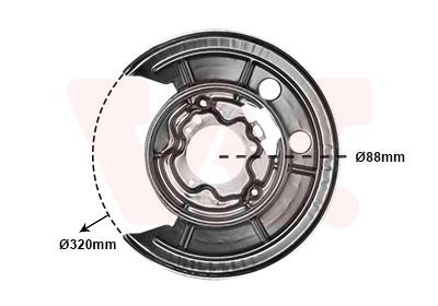 Brake dust shield Citroen Jumper: 1651373 Van Wezel Brake dust shield