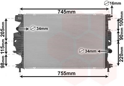 Van Wezel 18012714 Radiator, engine cooling 18012714