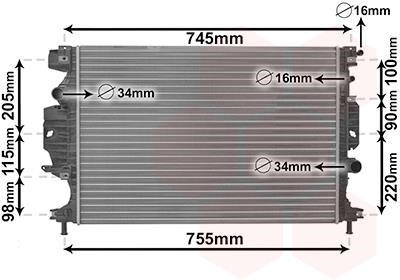 Van Wezel 18012716 Radiator, engine cooling 18012716