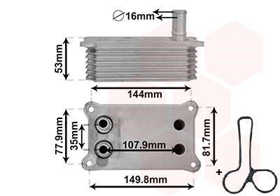 Van Wezel 18013705 Oil cooler 18013705 18013705 Van Wezel Oil cooler