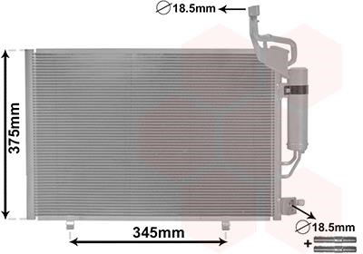 Air conditioner condenser Ford Fiesta: 18015705 Van Wezel AC Condenser