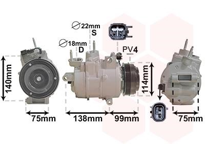 Air conditioner compressor Ford: 1801K704 Van Wezel Compressor, air conditioning