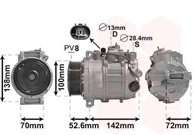 Air con compressor Mercedes S-Class: 3000K639 Van Wezel Compressor, air conditioning