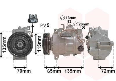 Car heating parts Mercedes B-Class: 3001K702 Van Wezel Compressor, air conditioning