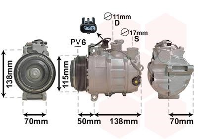 Air con compressor Mercedes: 3001K704 Van Wezel Compressor, air conditioning