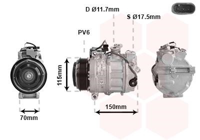 3001K707 Van Wezel Compressor, air conditioning