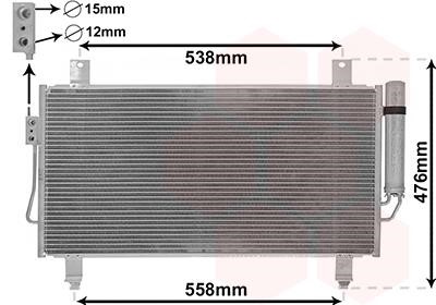 Aircon condenser Mitsubishi Eclipse: 32005252 Van Wezel AC Condenser