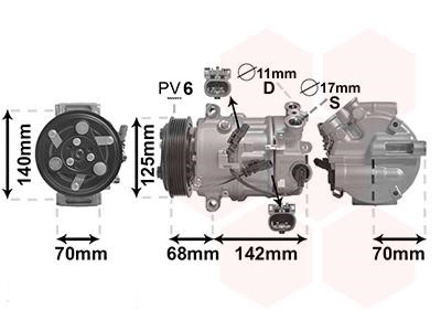 Car heating parts Opel Insignia A Sports Tourer (G09): 3701K702 Van Wezel Compressor, air conditioning