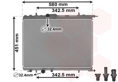 Engine cooling radiator Peugeot 206: 40002001 Van Wezel Engine cooling radiator