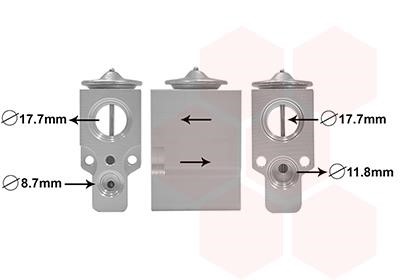 Expansion valve Renault Master: 43001488 Van Wezel Air conditioner expansion valve