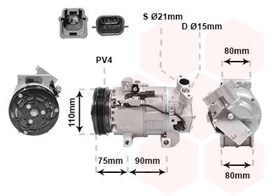 Air con compressor Renault Clio: 4300K639 Van Wezel Compressor, air conditioning
