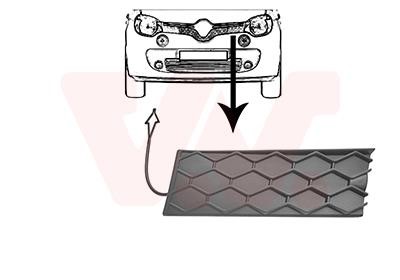 Bumper mesh Renault Twingo: 4368511 Van Wezel Radiator grill left