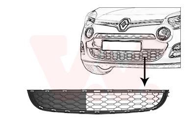 Radiator grill Renault Twingo: 4372590 Van Wezel Front bumper grill