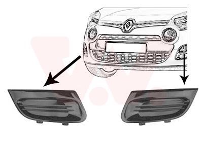 Radiator grill Renault Twingo: 4372599 Van Wezel Front bumper grill
