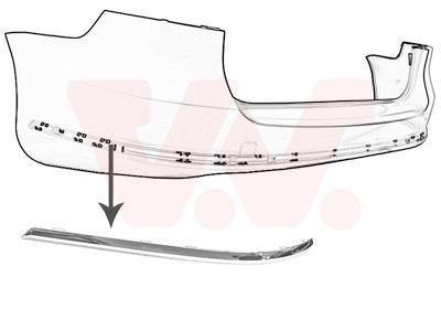 Bumper moulding Volkswagen Passat: 5740553 Van Wezel Trim rear bumper left
