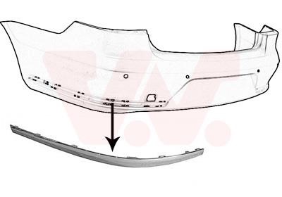 Bumper moulding Volkswagen: 5740557 Van Wezel Trim rear bumper left