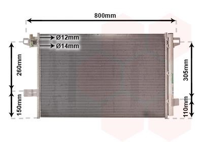 Car heating parts Volkswagen Transporter: 58015704 Van Wezel AC Condenser