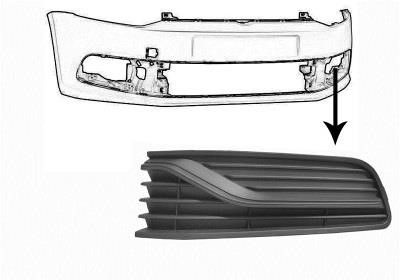 Radiator grill Volkswagen: 5814595 Van Wezel Front bumper grille (plug) left