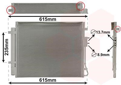 Van Wezel 82015708 AC Condenser 82015708 82015708 Van Wezel AC Condenser