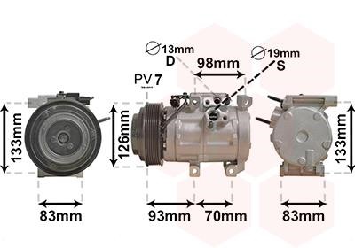 Car AC Hyundai H-1 Travel: 8201K709 Van Wezel Compressor, air conditioning
