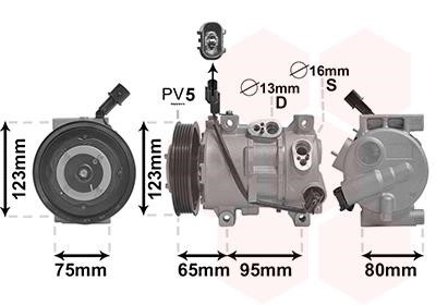 Car air conditioning KIA Rio 3 (UB) Hatchback (Kia Rio 3 (UB) Hatchback): 8201K711 Van Wezel Compressor, air conditioning