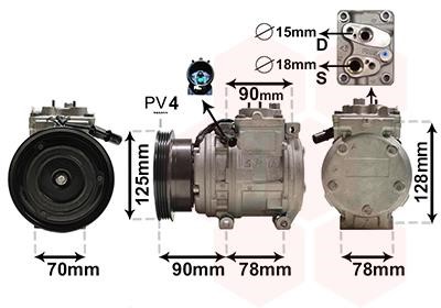 Air con compressor KIA Rio (Kia Rio): 8300K178 Van Wezel Compressor, air conditioning
