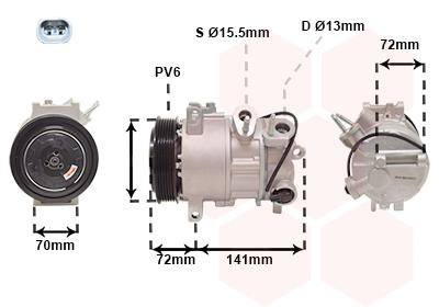 Car air conditioning Jeep Patriot: 2101K001 Van Wezel Compressor, air conditioning
