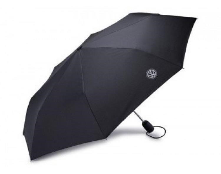 VAG 000 087 602 K Volkswagen Logo Compact Umbrella Black/Diameter 97 cm; closed length 28 cm 000087602K