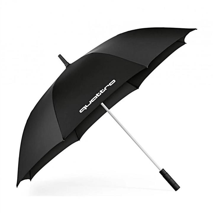 VAG 312 160 010 0 Audi Quattro black umbrella with white handle/Length 101 cm; diameter 130 cm 3121600100