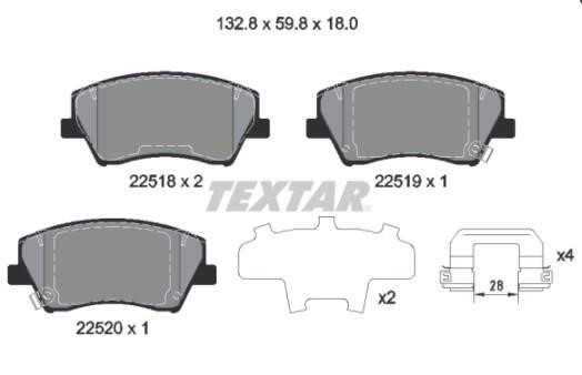 Textar 2251801 Front disc brake pads, set 2251801