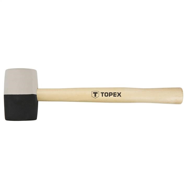 02A354 Topex Rubber mallet 58mm/450g, black-white rubber, wooden handle