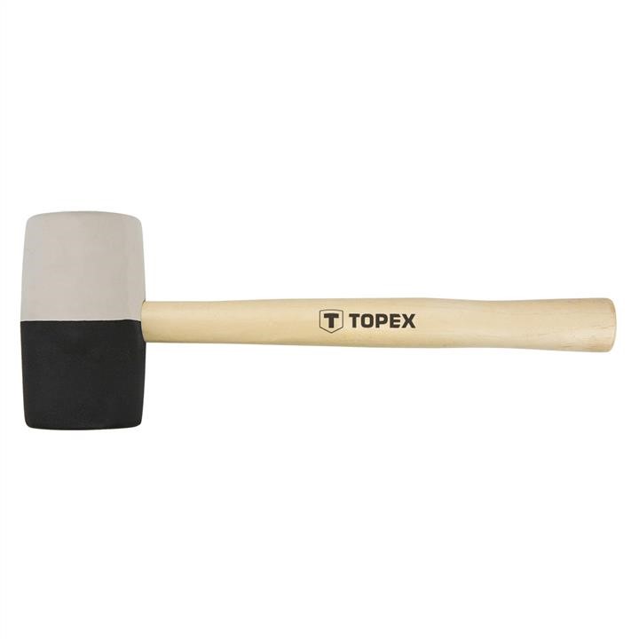 Topex 02A355 Rubber mallet 63mm/680g, black-white rubber, wooden handle 02A355