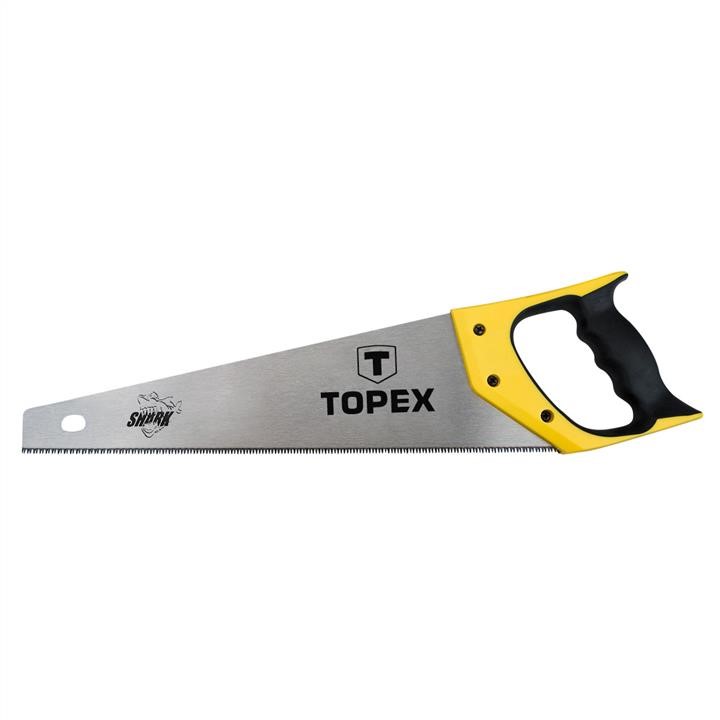 Topex 10A445 Hand saw 450mm, "Shark", 7TPI, 3 sides sharpened, hardened teeth, bimaterial handle 10A445
