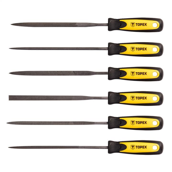 06A010 Topex Needle file set 6pcs. (3x140mm) with doublemaerial handles