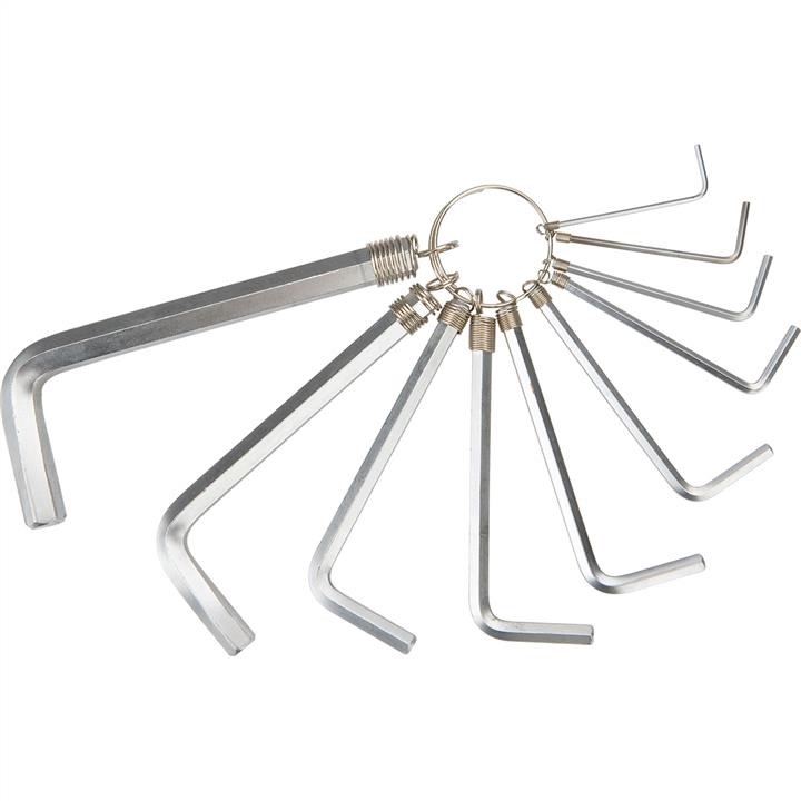 35D954 Topex Hex key set 10 pcs, 1,5, 2, 2,5, 3, 4, 5, 5,5, 6, 8, 10mm, CrV