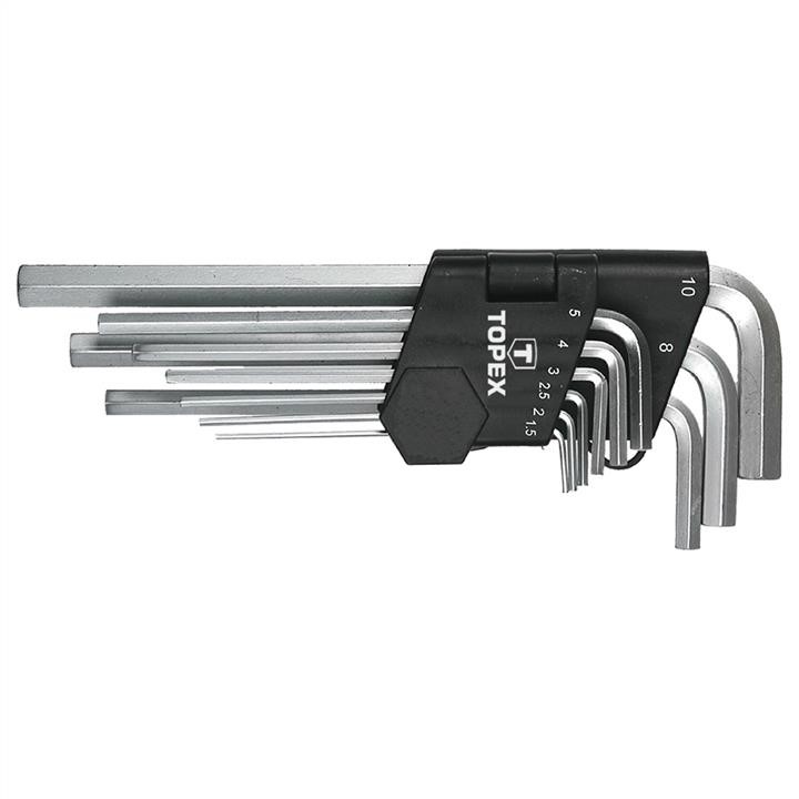 35D956 Topex Hex-key set 9pcs, 1.5-10mm CV
