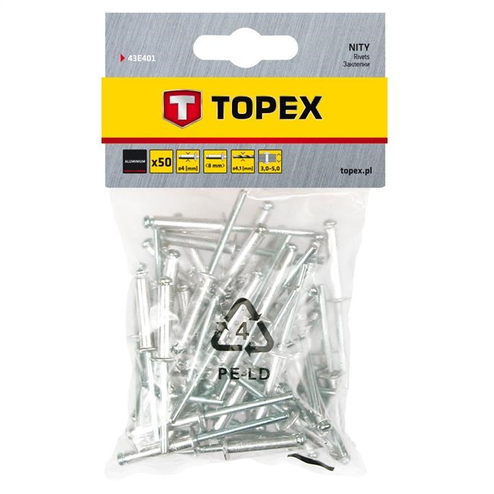 Topex 43E401 Aluminum rivets, 4,0 x 8mm - 50 pcs 43E401