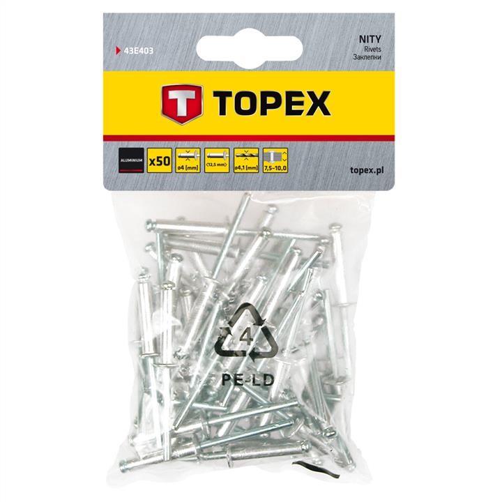 Topex 43E403 Aluminum rivets, 4,0 x 12.5mm - 50 pcs 43E403