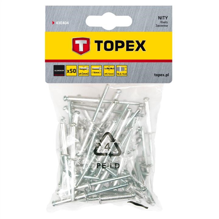 43E404 Topex Aluminum rivets, 4,0 x 16mm - 50 pcs