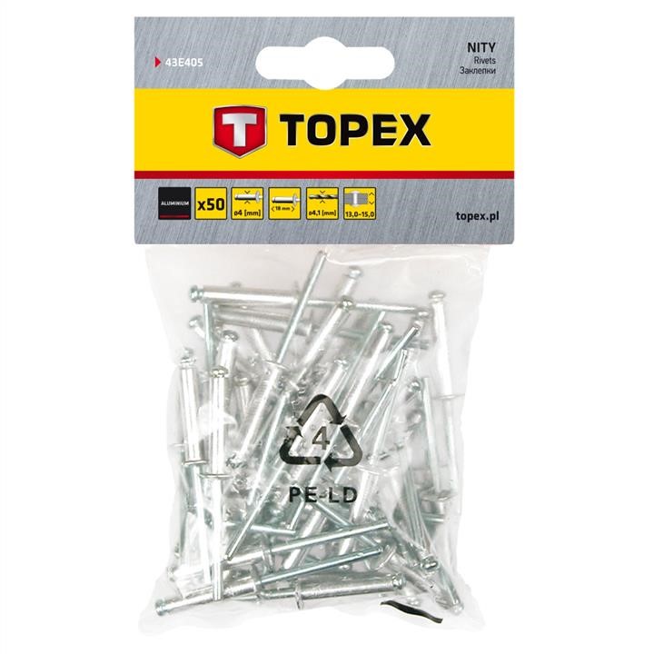 43E405 Topex Aluminum rivets, 4,0 x 18mm - 50 pcs