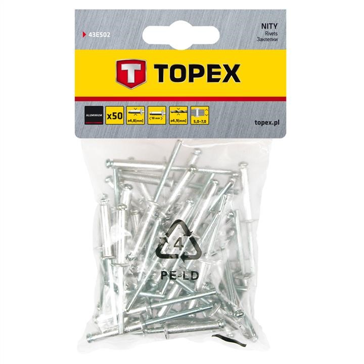 Topex 43E502 Aluminum rivets, 4,8 x 10mm - 50 pcs 43E502