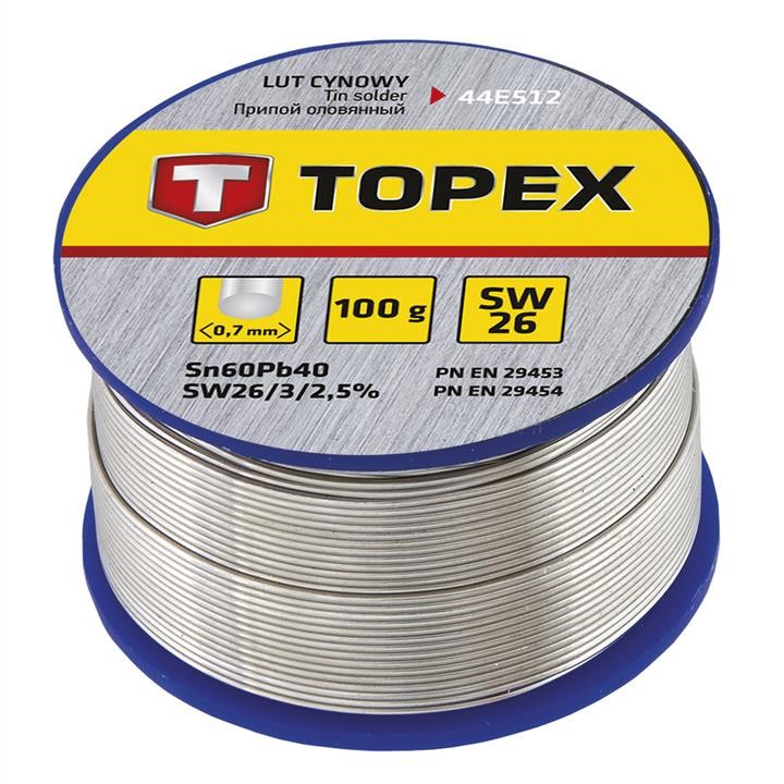 44E512 Topex Tin solder, 60% Sn: 0.7 mm wire and SW 26 flux. 100 g, electronics - blister